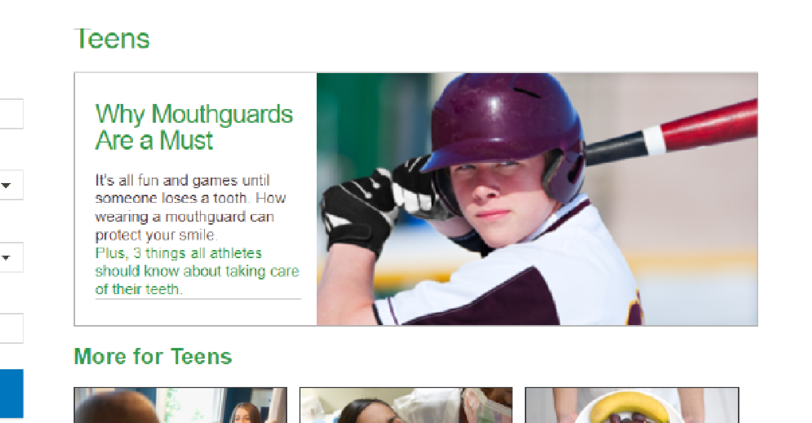 ADA Mouth Healthy – Teens