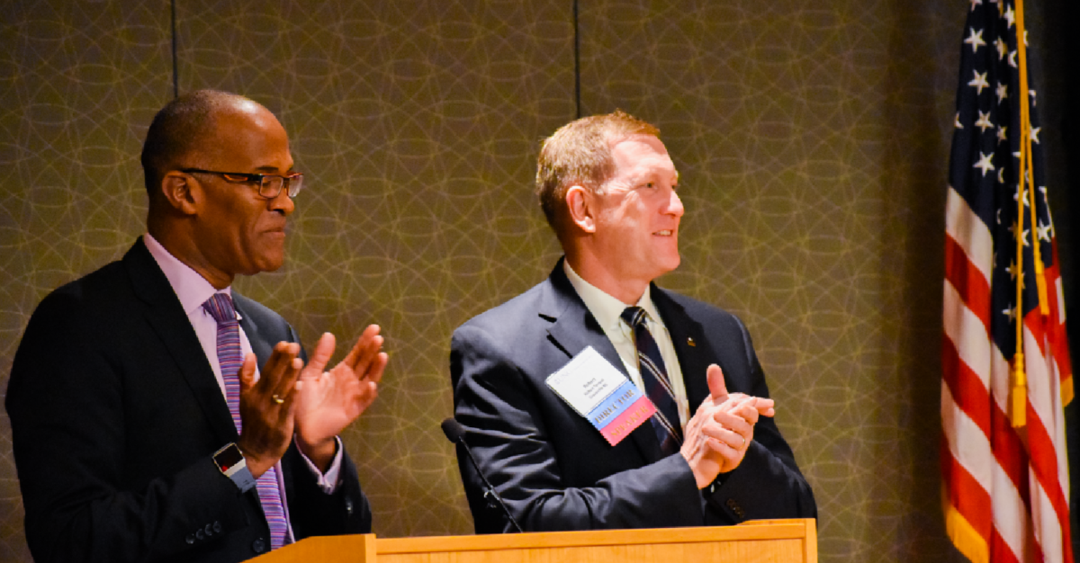 Drs. Shaun Matthews and Rob Tempel speaking at the 2020 UNC Teledentistry Symposium
