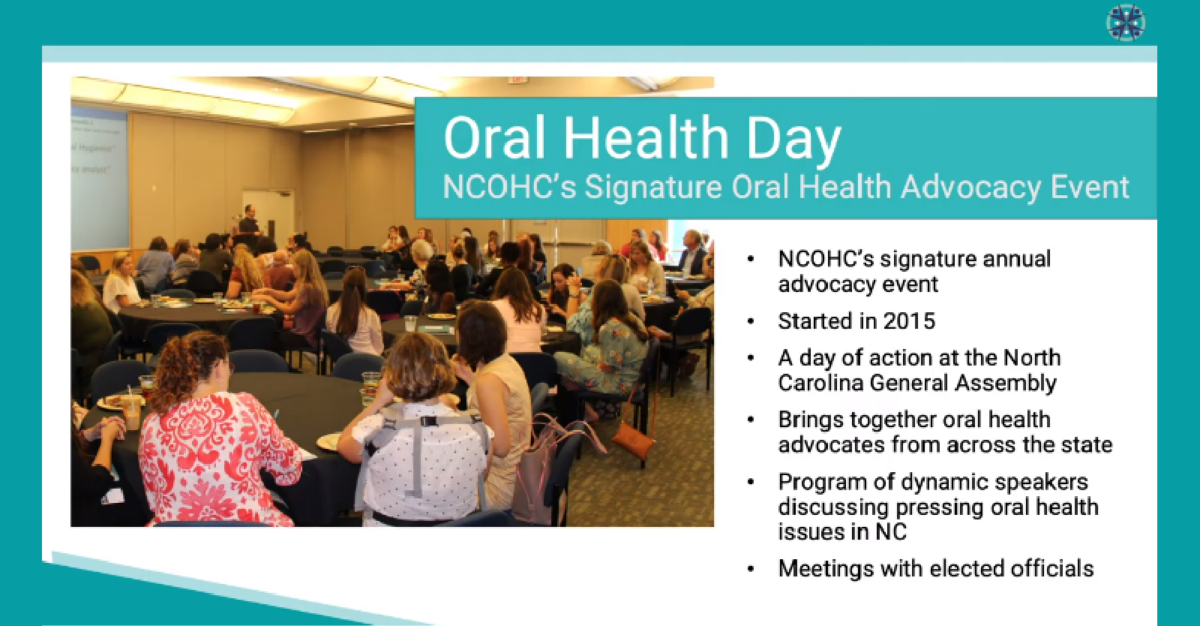 Oral Health Day opening slide from the Oral Health Day Webinar