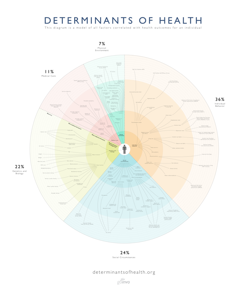 Graphic displaying social determinants of health