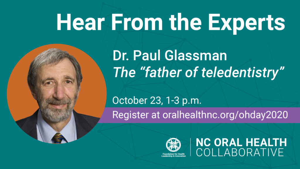 Graphic of Paul Glassman, the "father of teledentistry"