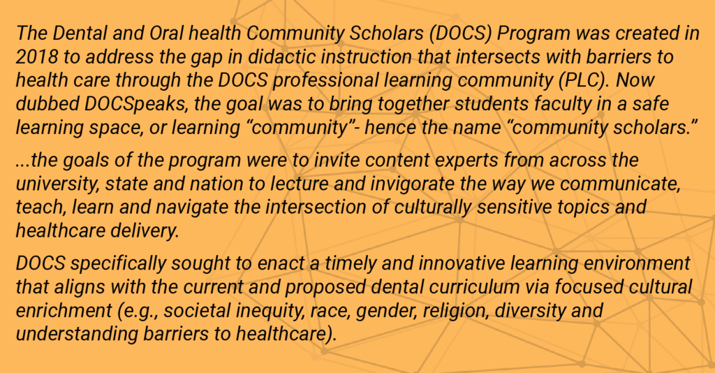 In-depth blurb about the creation of DOCSpeaks