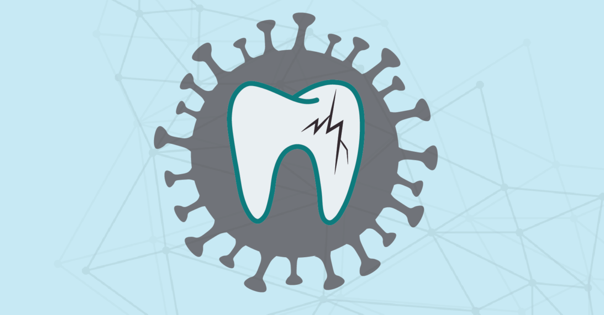 cracked tooth and COVID virus graphic